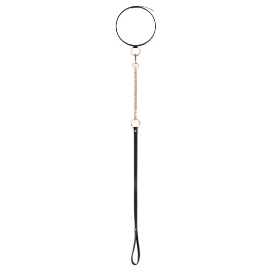 Ошейник с поводком, черный Rosy Gold Collar with Leash Black