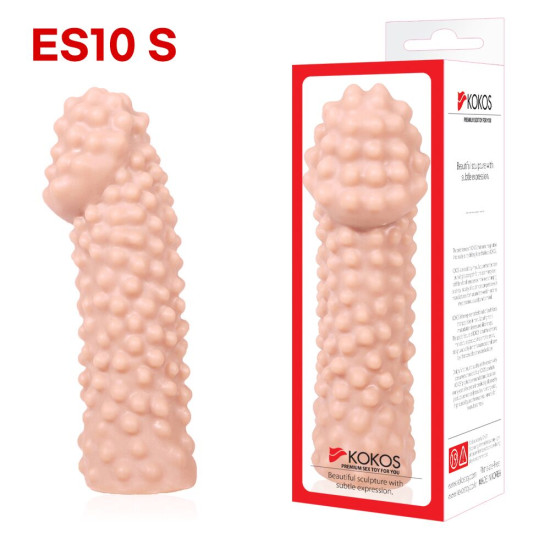 Потовщуюча насадка на член, зі стимулюючим рельєфом Kokos Extreme Sleeve ES.10, S
