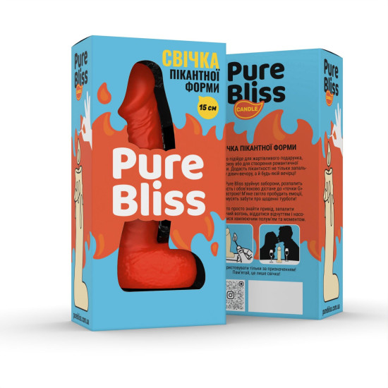 Свеча-член, оранжевая, длина 15 см Pure Bliss MINI Orange