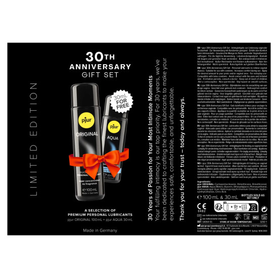 Юбилейный набор лубрикантов (Original 100 ml и Aqua 30 ml) Pjur 30th Anniversary Gift Set