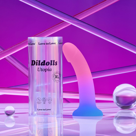 Ультрам'який дилдо з кольоровим градієнтом Love To Love DILDOLLS - UTOPIA, XL