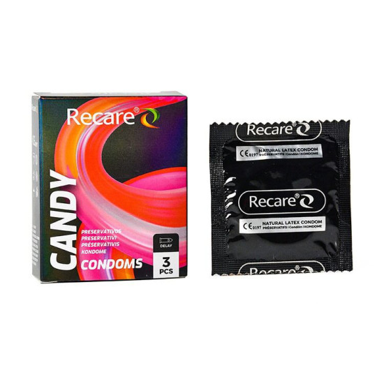 Презервативи з пролонгуючим ефектом та цукерковим ароматом, 3 шт Holographic Recare Delay Candy Condoms