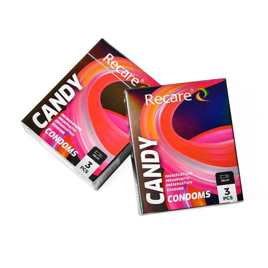 Презервативи з пролонгуючим ефектом та цукерковим ароматом, 3 шт Holographic Recare Delay Candy Condoms