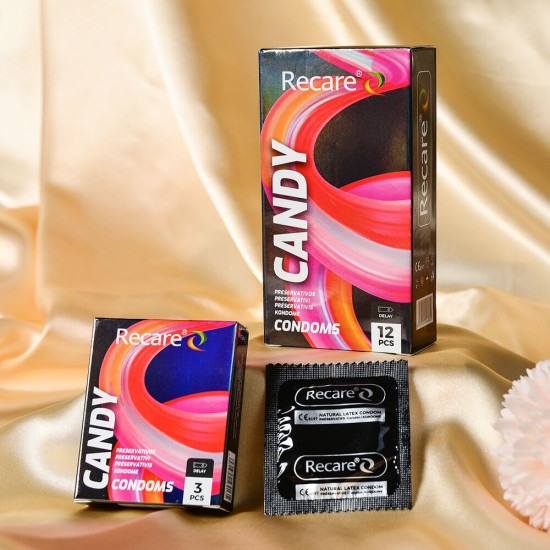 Презервативи з пролонгуючим ефектом та цукерковим ароматом, 3 шт Holographic Recare Delay Candy Condoms
