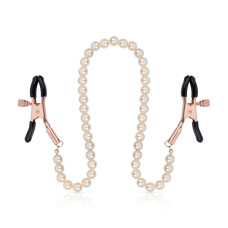 Затискачі для сосків з перлинним ланцюжком Rosy Gold Nipple Clamps Pearls