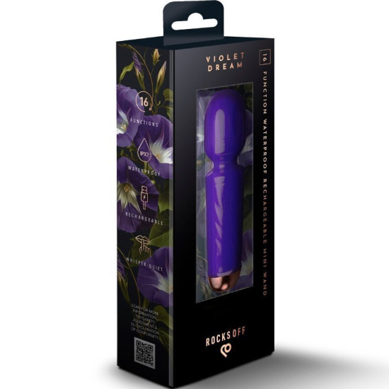 Вібромасажер, 16 режимів Rocks Off Mini Wand Violet Dream