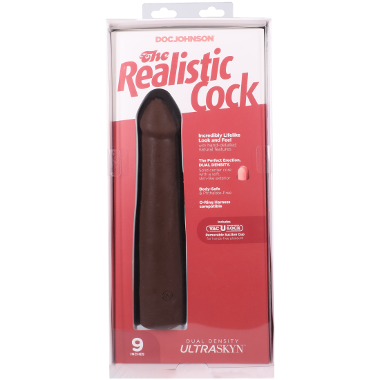 Фалоімітатор, довжина 22.9 см Doc Johnson The Realistic Cock ULTRASKYN - 9 Inch Chocolate