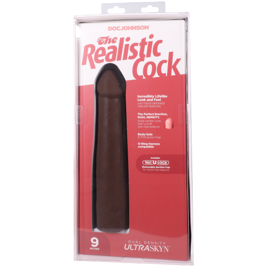 Фалоімітатор, довжина 22.9 см Doc Johnson The Realistic Cock ULTRASKYN - 9 Inch Chocolate
