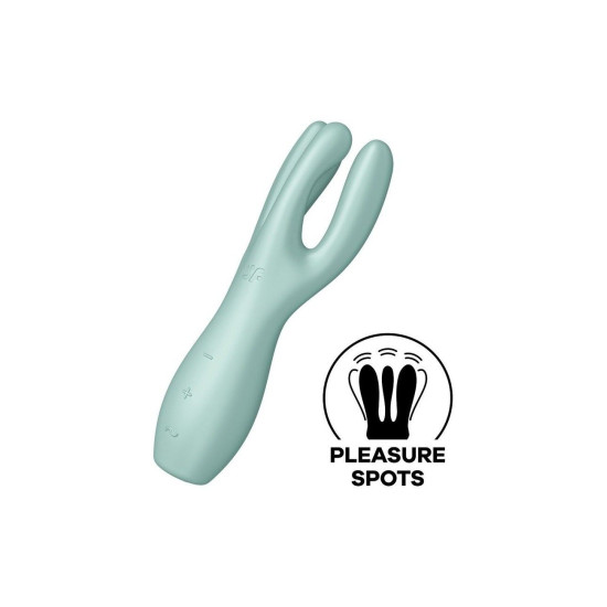 Клиторальный вибратор с тремя пальчиками, мятный Satisfyer Threesome 3 Mint
