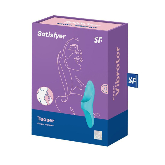 Вибратор на палец, голубой Satisfyer Teaser Light Blue (мятая упаковка!!!)