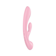 Двосторонній вібратор-кролик, рожевий Satisfyer Triple Oh Pink (пом'ята упаковка)
