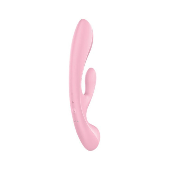 Двосторонній вібратор-кролик, рожевий Satisfyer Triple Oh Pink (пом'ята упаковка)