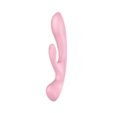 Двосторонній вібратор-кролик, рожевий Satisfyer Triple Oh Pink (пом'ята упаковка)