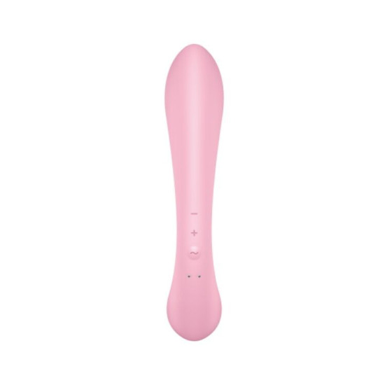 Двосторонній вібратор-кролик, рожевий Satisfyer Triple Oh Pink (пом'ята упаковка)