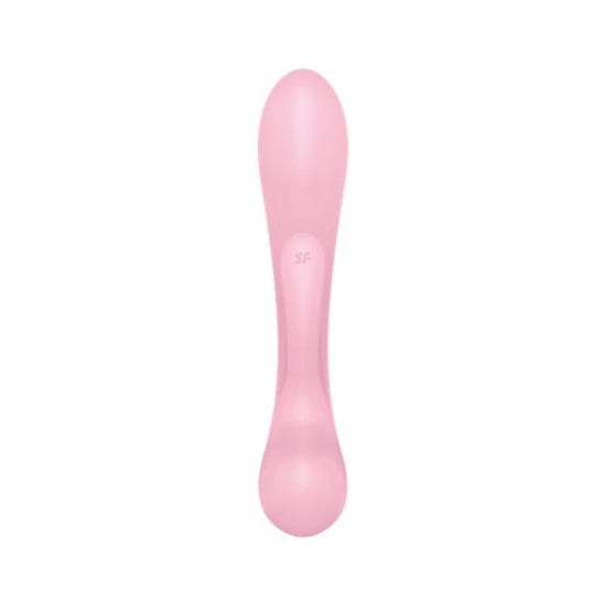 Двосторонній вібратор-кролик, рожевий Satisfyer Triple Oh Pink (пом'ята упаковка)