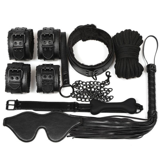 Набор для BDSM 7 в 1, черный LY1003 BDSM Set 7-in-1 Black