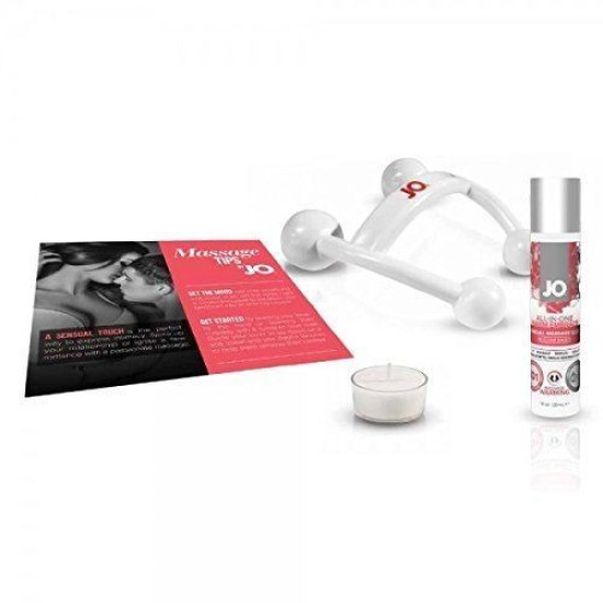 Набор для массажа (разогревающий гель, массажер и свеча) JO ALL IN ONE MASSAGE GIFT SET