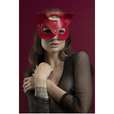 Маска кошечки из натуральной кожи, красная Feral Feelings Catwoman Mask Red