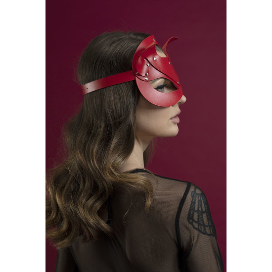 Маска кішечки з натуральної шкіри, червона Feral Feelings Catwoman Mask Red