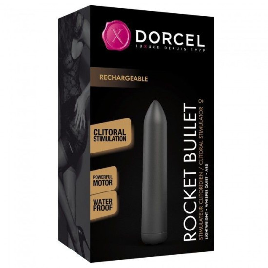Вібропуля перезаряджається, чорна Dorcel Rocket Bullet Black