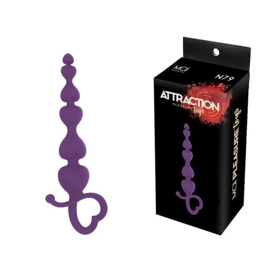 Анальні намиста, довжина 18 см, діаметр 3,1 см, фіолетові MAI Attraction Toys №79 Purple