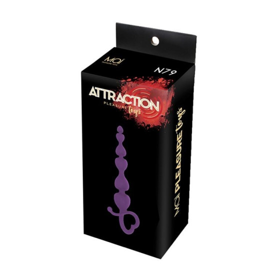 Анальні намиста, довжина 18 см, діаметр 3,1 см, фіолетові MAI Attraction Toys №79 Purple