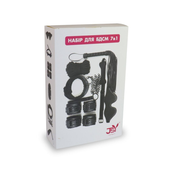 Набор для BDSM 7 в 1, черный LY1003 BDSM Set 7-in-1 Black