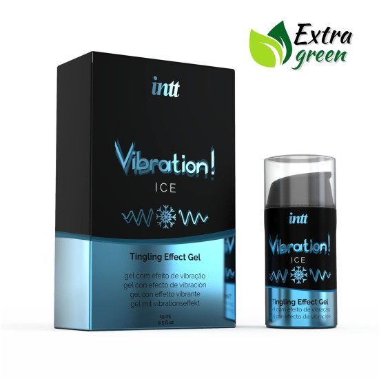 Рідкий вібратор з ефектом охолодження Intt Vibration EXTRA GREEN Ice, 15 ml
