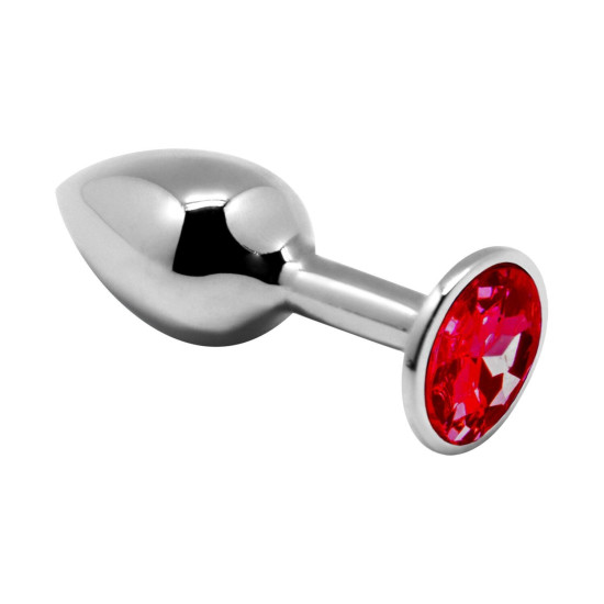 Металева анальна пробка з червоним кристалом Alive Mini Metal Butt Plug Red, L
