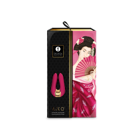 Вібратор для клітора з гнучкими кінчиками, малиновий Shunga Aiko Raspberry