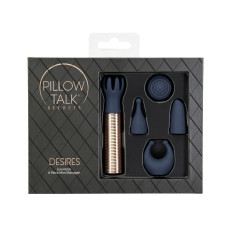 Вібромасажер, синій Pillow Talk Secrets Desires 6-Piece Mini Massager Set - Navy