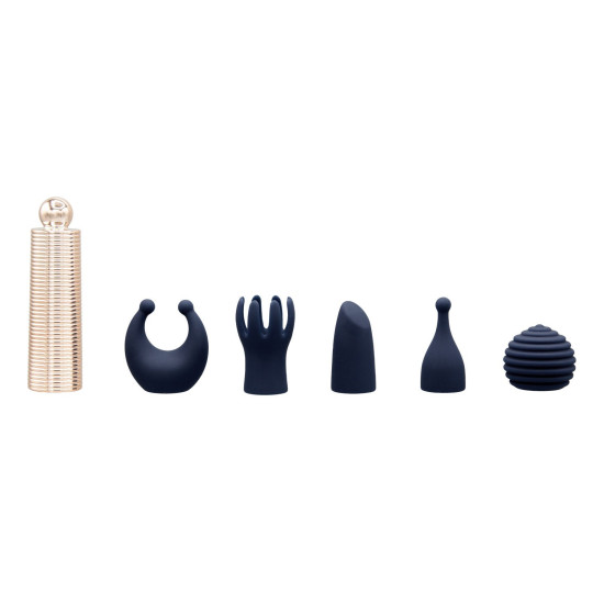 Вібромасажер, синій Pillow Talk Secrets Desires 6-Piece Mini Massager Set - Navy