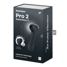 Вакуумный клиторальный стимулятор, тёмно-серый Satisfyer Pro 2 Generation 3 with Liquid Air Dark Grey
