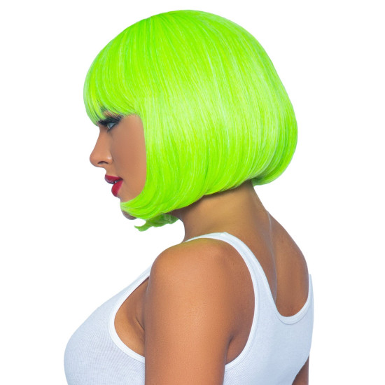 Неоново-зелена перука каре, довжина 12″ Leg Avenue 12″ Neon Short Bob Wig Neon Green