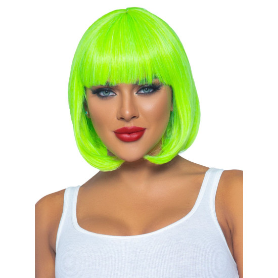 Неоново-зелена перука каре, довжина 12″ Leg Avenue 12″ Neon Short Bob Wig Neon Green