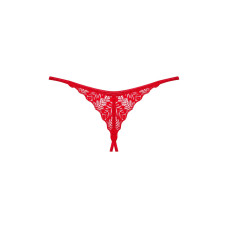 Трусики з відкритим доступом, червоні Obsessive Ingridia Crotchless Thong Red, XL/2XL