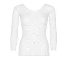 Сетчатый топ с длинным рукавом, белый Leg Avenue Long Sleeves T-Shirts White, One Size