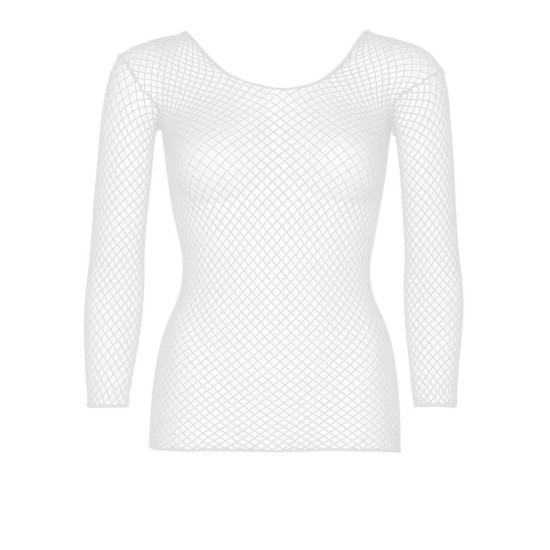 Сетчатый топ с длинным рукавом, белый Leg Avenue Long Sleeves T-Shirts White, One Size