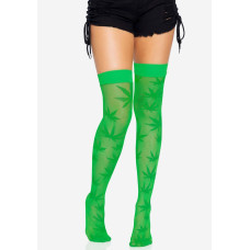 Панчохи з малюнком, зелені Leg Avenue 420 Net Thigh Highs Green