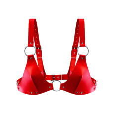 Классический лиф из натуральной кожи, красный Feral Feelings Red Bikini Top