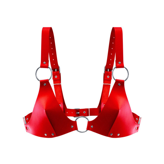 Класичний ліф з натуральної шкіри, червоний Feral Feelings Red Bikini Top