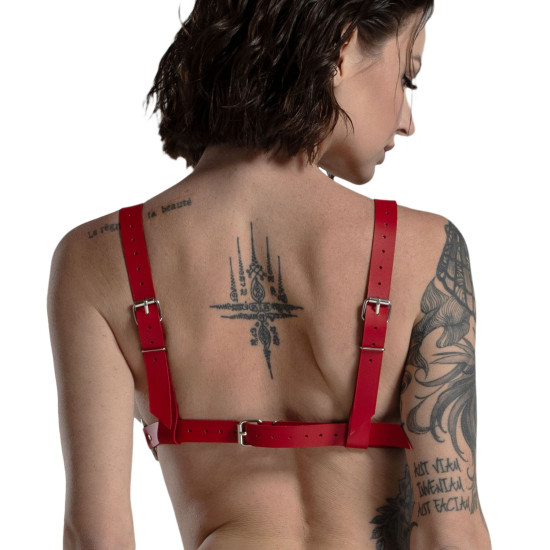 Класичний ліф з натуральної шкіри, червоний Feral Feelings Red Bikini Top