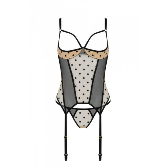 Корсет з відкритими чашками, бежевий Passion Marina Corset Beige, L/XL