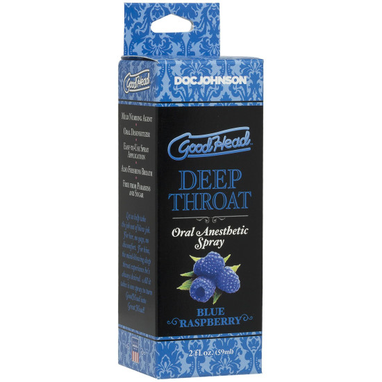 Спрей для глубокого минета со вкусом голубой малины Doc Johnson GoodHead DeepThroat Spray Blue Raspberry, 59 ml