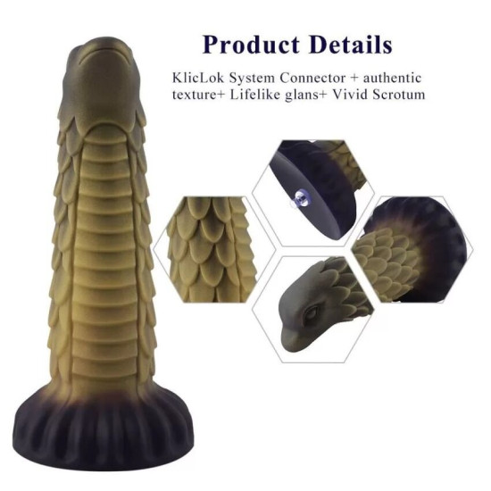 Силиконовый фаллоимитатор длины 21,6 см Hismith Squama Beast Silicone Dildo Monster Series, 8.5"