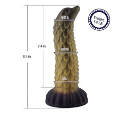 Силіконовий фалоімітатор довжини 21,6 см Hismith Squama Beast Silicone Dildo Monster Series, 8.5»