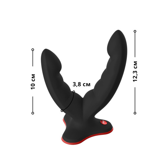 Подвійний фалоімітатор з гнучкими стовбурами і присоскою, чорний Fun Factory Ryde Black