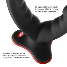 Подвійний фалоімітатор з гнучкими стовбурами і присоскою, чорний Fun Factory Ryde Black
