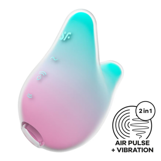 Вакуумний кліторальний стимулятор, м'ятно-рожевий Satisfyer Mermaid Vibes Mint/Pink