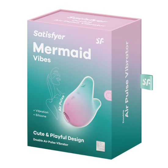 Вакуумний кліторальний стимулятор, м'ятно-рожевий Satisfyer Mermaid Vibes Mint/Pink